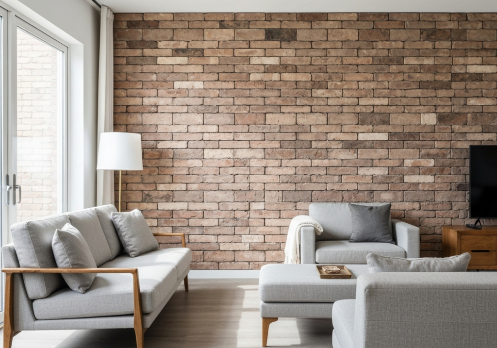 Czy warto samemu kłaść dekoracyjną cegłę na ścianie w salonie?